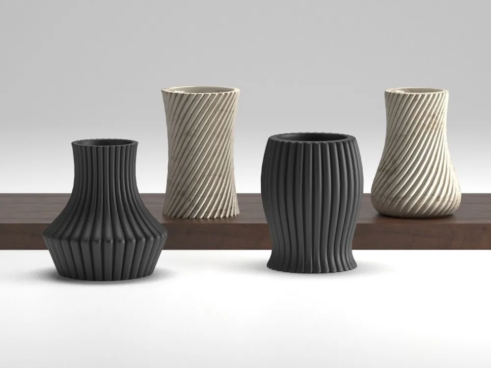 Japandi Vase Collection (Black, Black)