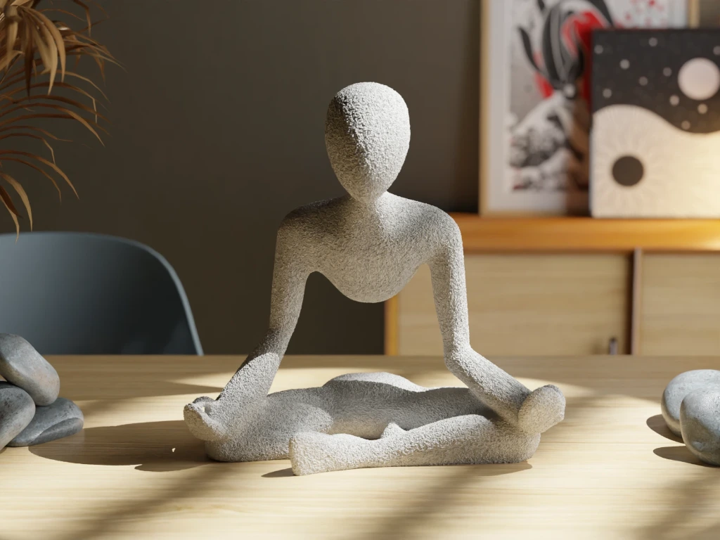 Nobody Medito Sculpture In Mid Air (black)